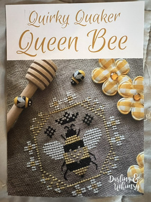 Darling & Whimsy Designs Quirky Quaker Counted Cross Stitch Chart Queen Bee New