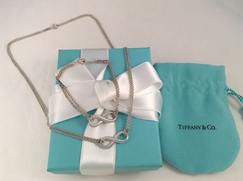 Silver Double Chain Infinity Necklace 