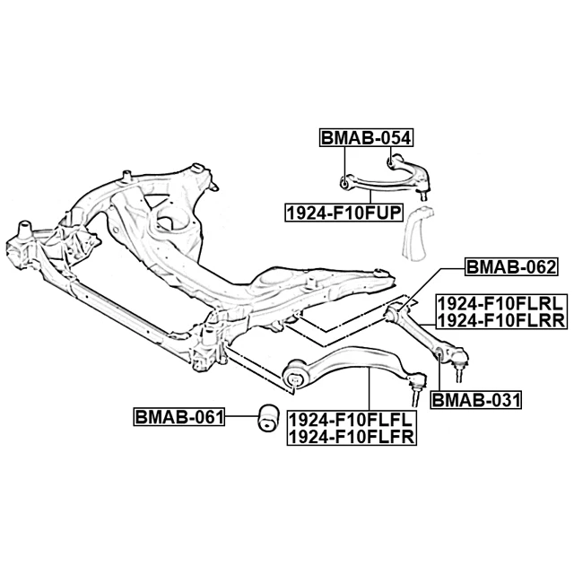 BMW 5 Series F10 F11 Fits Front Lower Rear Left & Right Ball Control Arms Pair - Image 2 of 3