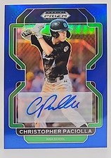 2022 Prizm Draft Picks Christopher Paciolla Blue Prizm Auto /99  Chicago Cubs