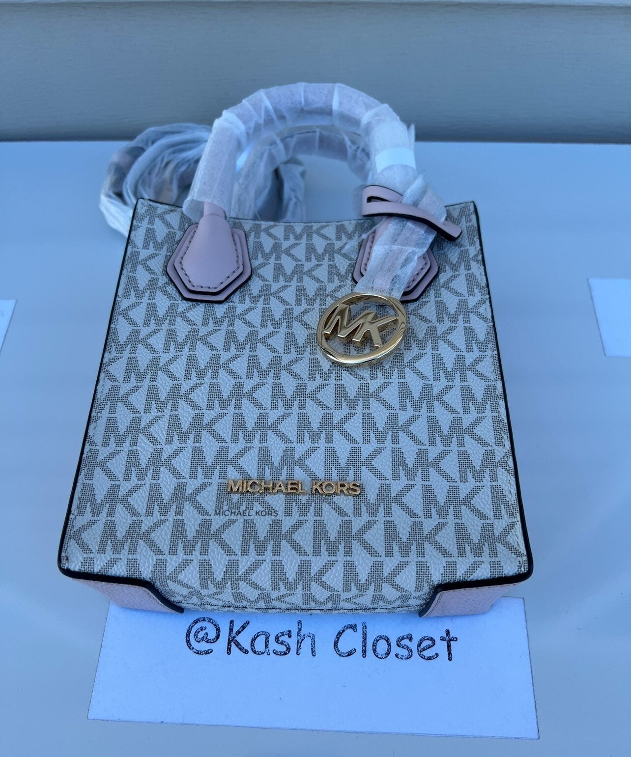 Michael Kors crossbody bag mercer extra small MK signature powder blush image 5