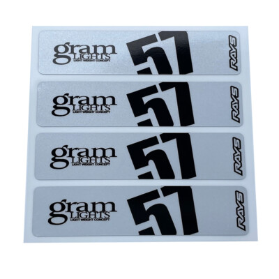 White 1set Rays Gram Lights Gramlights 57DR 57CR wheel JDM Reflect light Sticker
