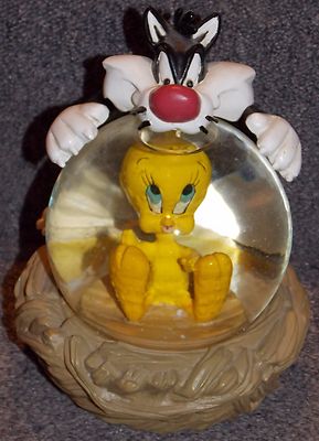1995 Warner Bros Looney Tunes Sylvester & Tweety Bird Large Snow  display picture 1