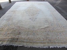 Vintage handgefertigter traditioneller orientalischer Wolle weißer Übergroßer Teppich 490x325 cm