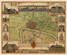 Historic Map - Antwerp Belgium Vicinity - Visscher 1624 - 23 x 27.61
