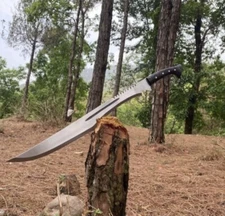 Custom Handmade Carbon Steel Blade Survival Machete Sword| Hunting Sword Camping