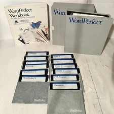 WordPerfect 1988 Installation Lot 5.25 Floppy Disks w/ Bitstream Fontware Binder