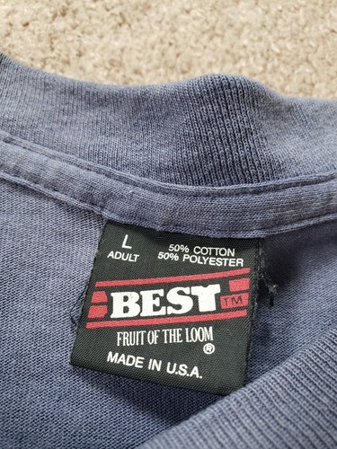 Vintage 90s Oshkosh Wittman Airport Size Large Single Stitch USA Made Faded Blue - Picture 6 of 9