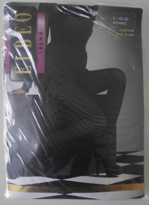 NEW & ORIGINAL PACKAGING: ELBEO TREND TIGHTS ''JOSPHINE'' 70 DEN! Size: 48-50 or XL Black