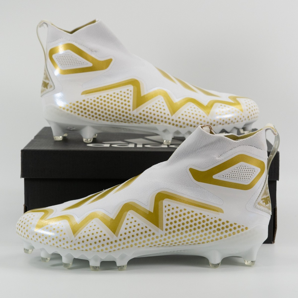 Adidas Men\'s 10 Freak Ultra 22 White Gold Metallic Football Cleats GX7979 Adidas Men main image 3