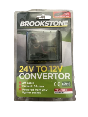 BROOKSTONE 24V To 12V Converter Lighter Socket 2m Cable 5A Max Ideal For Trucks
