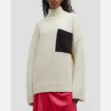 JW Anderson Sweater alpaca wool turtleneck pocket unisex Cream (medium) heavy
