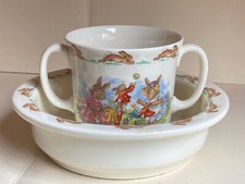 Royal Doulton Bunnykins Tableware LTD 1936 English Fine Bone China Bowl and Cup