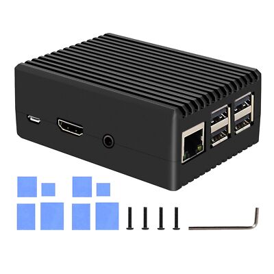 for Raspberry Pi 3 B+ Case, Aluminum Alloy Heavy Duty Passive Cooling Metal C...