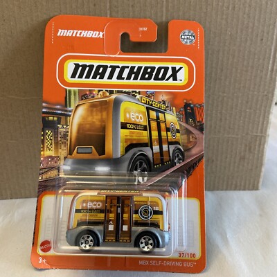 2022 Matchbox 37/100 MBX Self-Driving Bus AMBER / CITY CENTER ECO / MOC