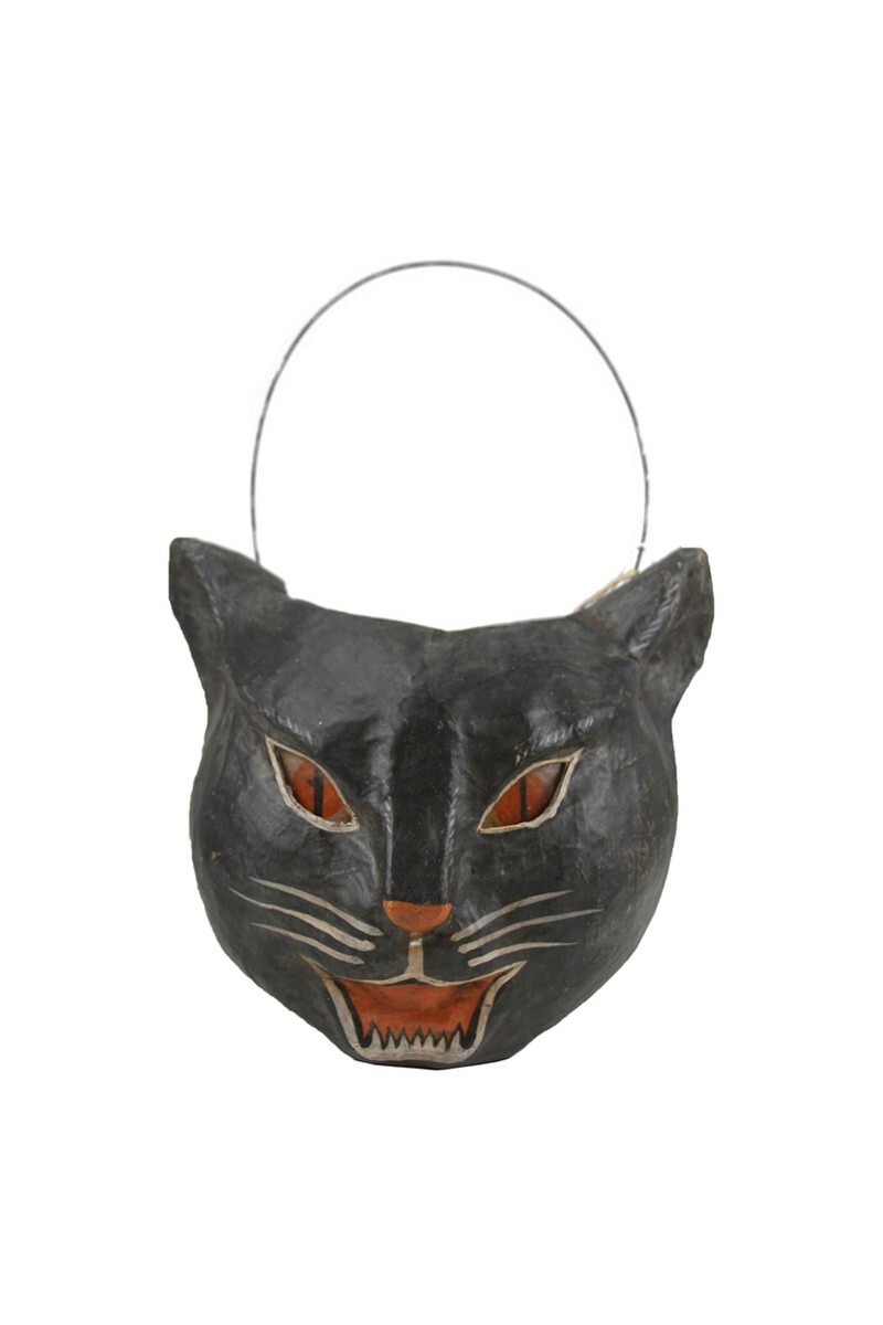 Cody Foster Halloween Paper Mache Scary Cat Candy Bucket7.25''H eBay