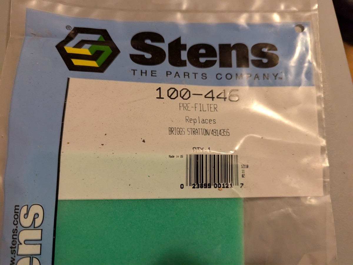 Stens 100-446 Vorfilter – Ersetzt Briggs & Stratton 491435S, John Deere LG491435S, Für Rasenmäher & Motoren