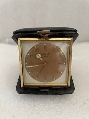 Antiker Kienzle Reisewecker Wecker Reiseuhr mechanisch mit Leder-Etui - Germany