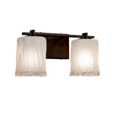 Justice Design Veneto Luce Era 2-Light Vanity, Bronze - GLA-8442-26-WTFR-DBRZ