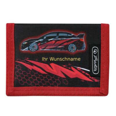 Herlitz Kinder Geldbörse mit Gravur / Geldbeutel / ''Driven - Rennauto''