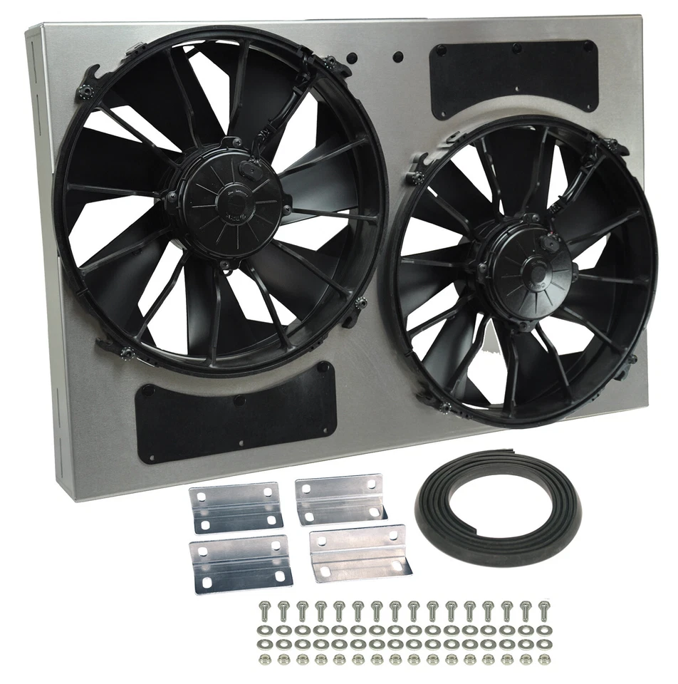 Derale 16826 High Output Dual 11'' Electric RAD Fan/Aluminum Shroud Kit - Image 2 of 4