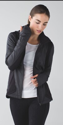 Lululemon 4 Black Kanto Catch Me Run Jacket Hooded Glyde Rulu