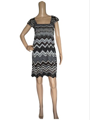 Vintage M Missoni Metallic Knit Chevron Cocktail Wide Strap Dress | eBay Vintage M Missoni Metallic Knit Chevron Cocktail Wide Strap Dress | eBay