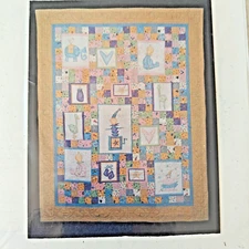 2008 Baby Talk 48x60"  Cute Nursery Wall Lap Crib Throw Quilt Pattern & Template