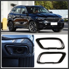 2Black Stainless Exhaust Pipe Cover Trim For BMW X5 G05 X7 G07 2019-21