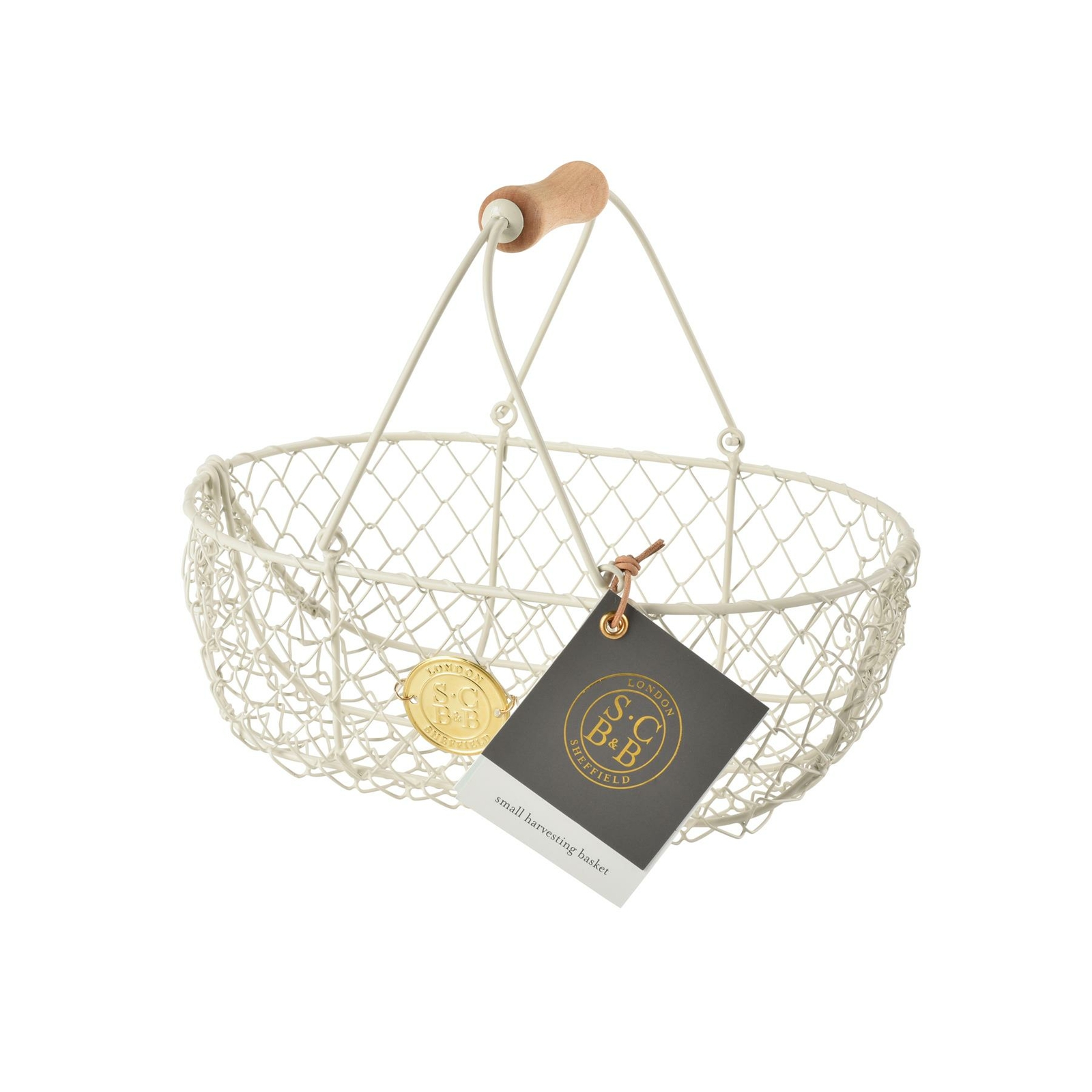 Burgon & Ball Sophie Conran Certified Small Metal Basket - Buttermilk