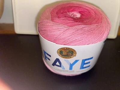 Multiple SKEIN Ball LION BRAND YARN FAYE Love-a-lot PINK ombre 3.5oz 100% COTTON