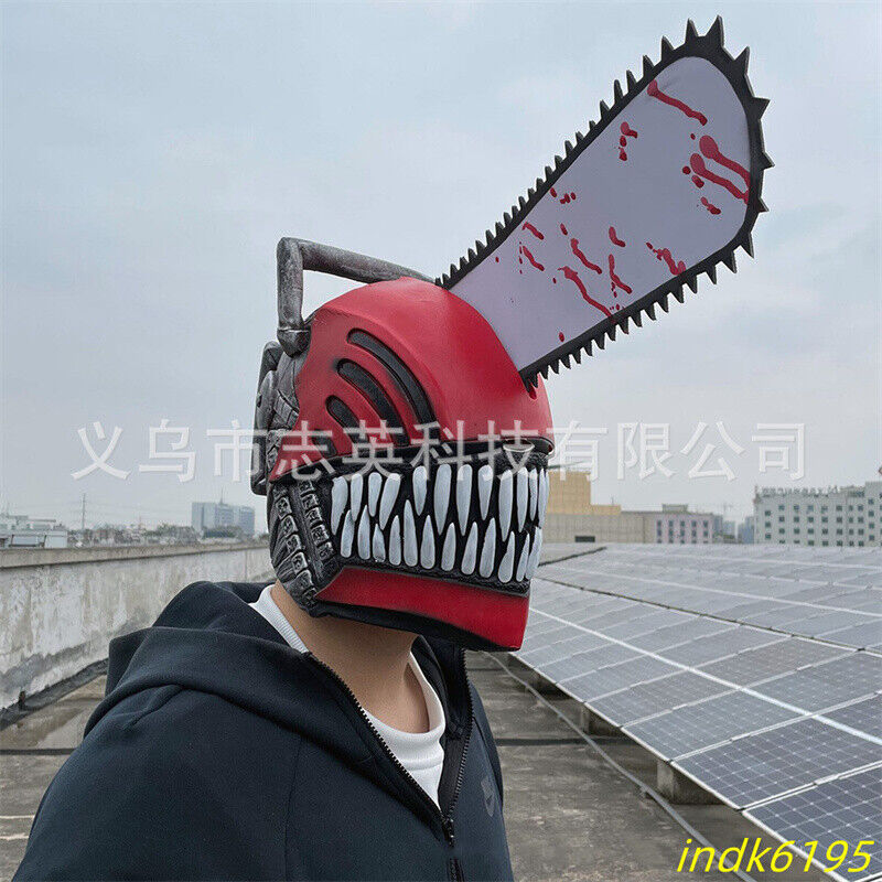  chainsaw man denji pochita cosplay plush helmet mask