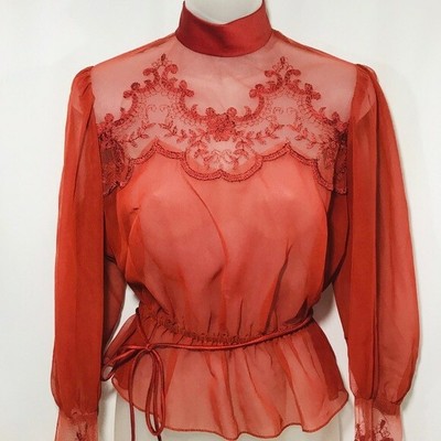burnt orange peplum top