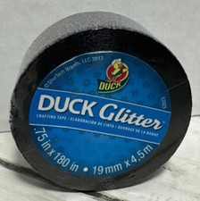 Glitter Duck Brand Duct Tape Black .75 Inches Wide x 180in Long-