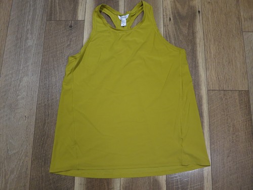 Athleta 530586-26 Women's Yellow Olive Racerback Ultimate Train Tank Sz M