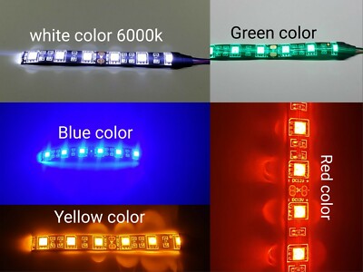 6 pcs, 6 LED Motorcycle Turn Signals Flexible Strip Blinkers Amber  Tail Light