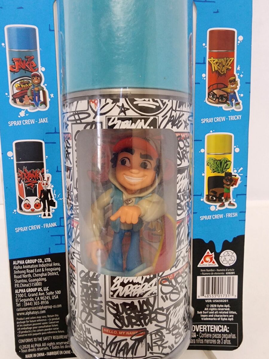 SUBWAY SURFERS Game Sub Surf Spray Crew 4 VINYL FIGURE Jake Spray Can  *NEW*