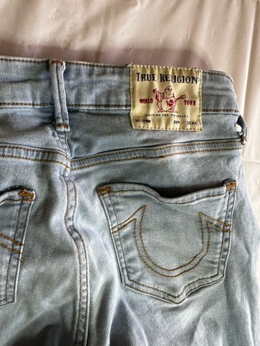True Religion Billie Damenjeans 27 mittelhoher Bund gerade Schrittlänge 28 Zoll helle Waschung - Bild 3 von 8