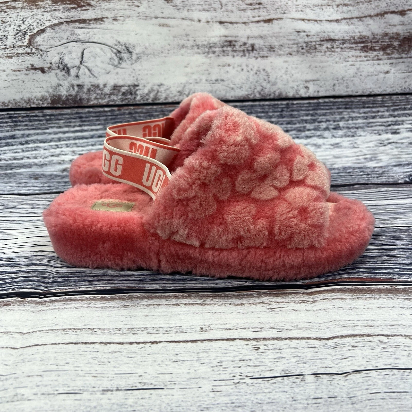 Ugg Fluff Yeah Slide Rosa Rosa Papavero Sandali Ciabatte Donna 9