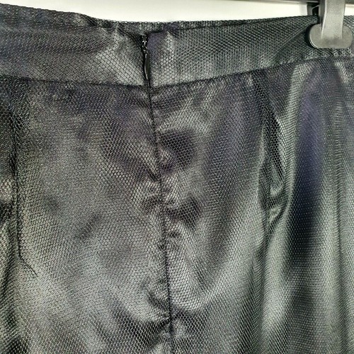 Artisan Applique Black A-line Skirt Size 8-10 Contrast Floral High Waist Skirt - Picture 8 of 9