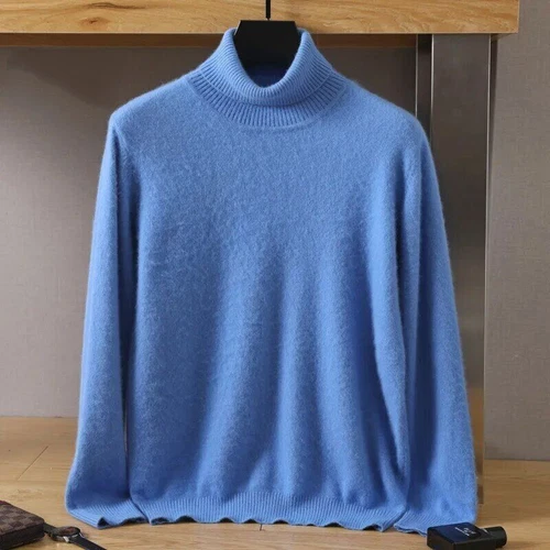 Herren Reiner Nerz Kaschmir Rollkragen Langarm Freizeit Pullover Unterhemden Tops - Bild 5 von 36