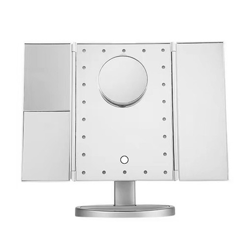 US USB LED Tri-Fold 2X 3X 10X Magnifying Makeup Mirror Touch Screen Standing - Picture 5 of 9