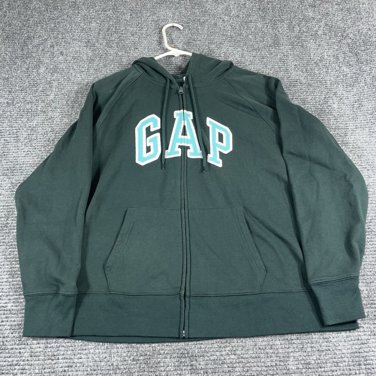 Gap jacket adult XL campus green embroidered logo full zip hood