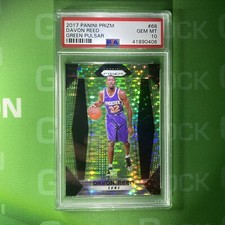 Davon Reed RC #'d /25 PSA 10 POP 1 Green Pulsar  2017-18 Prizm #68 Lakers Rookie