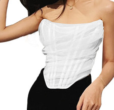 Women Sexy Overbust Boned Corset Burlesque Basque Tops Lace Up Waist Firm S-6XL