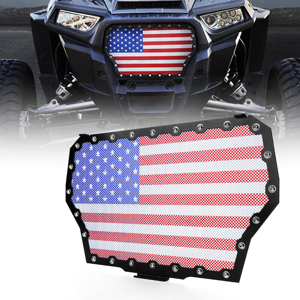 Black Steel Grille Mesh with U.S. Flag for 2017-2018 Polaris RZR