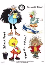 Suzy's Zoo "School's Cool!" Scrapbook 4.5x 6 Sticker #90093 - 8 Stickers 1 SHEET