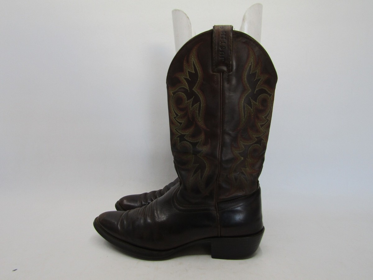 JUSTIN Mens Size 10 EE Brown Leather Western Cowboy Boots | eBay display picture 3