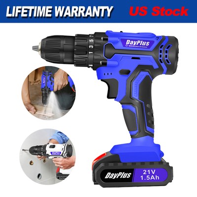 Cordless Drill Driver Set Electric Powerful Screwdriver 2-Gear Drill Power Tool