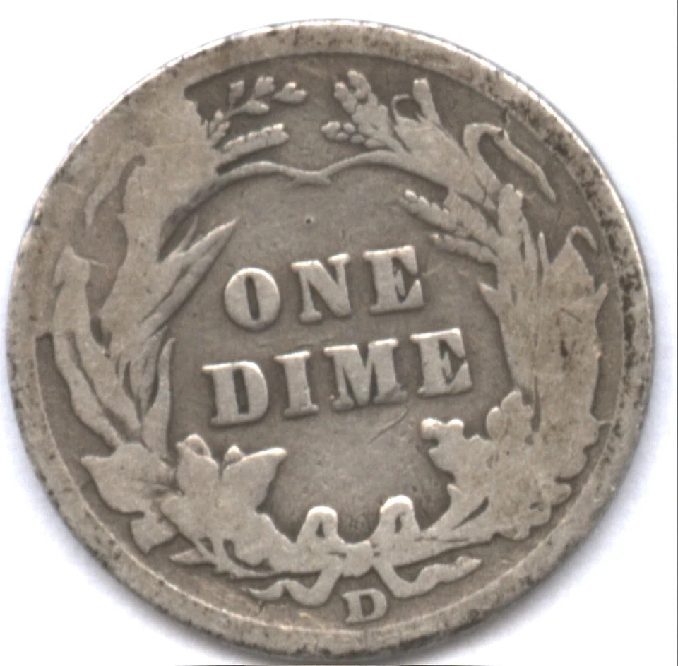 1906-D BARBER DIME * CUD OR BROKEN DIE STRIKE * LARGEST OR ONLY ONE KNOWN ?? - Image 3 of 4